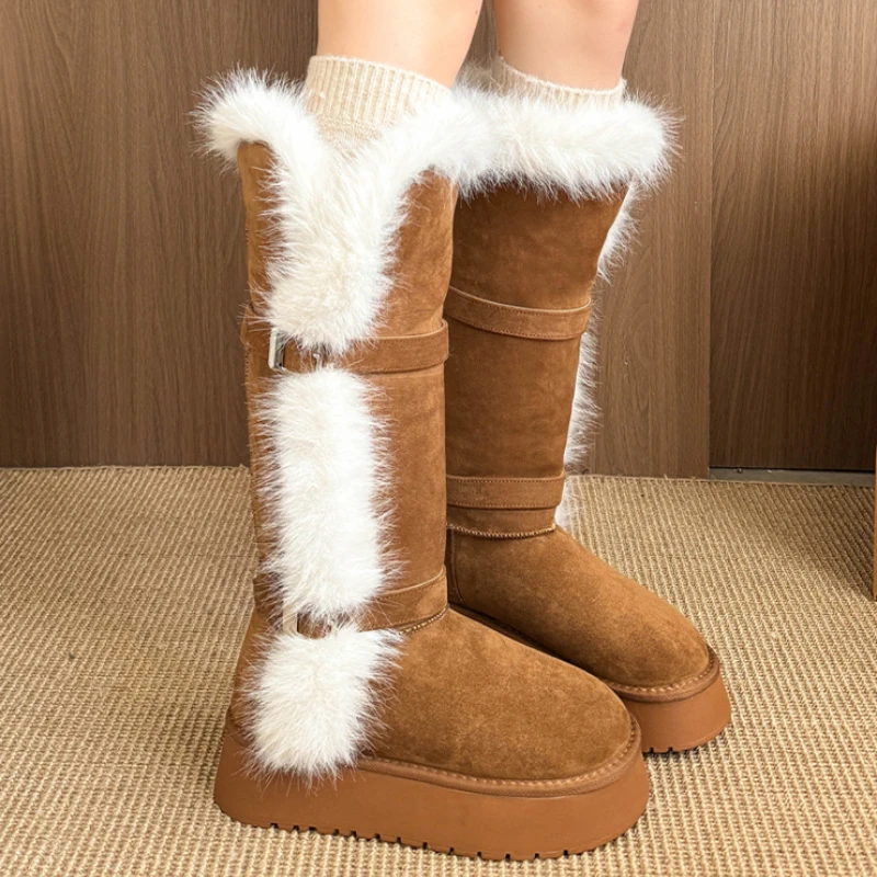 Fur Women's Boots Flats Platform Suede Designer Shoes 2025 Fashion New Snow Cotton Shoes Comfort Warm Knee High Woman Booties
Fur Women's Boots Flats Platform Suede Designer Shoes 2025 Fashion New Snow Cotton Shoes Comfort Warm Knee High Woman Booties