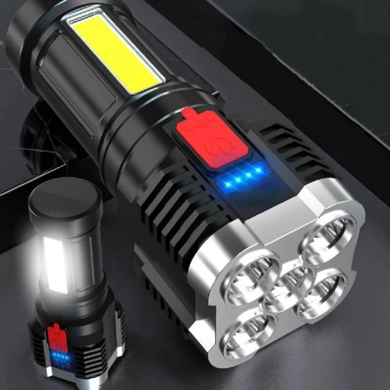 5 LED Super Bright Flashlight Multi-function Waterproof Rechargeable Outdoor Led Long-range Spotlight Battery Display COB Light
5 LED Super Bright Flashlight Multi-function Waterproof Rechargeable Outdoor Led Long-range Spotlight Battery Display COB Light