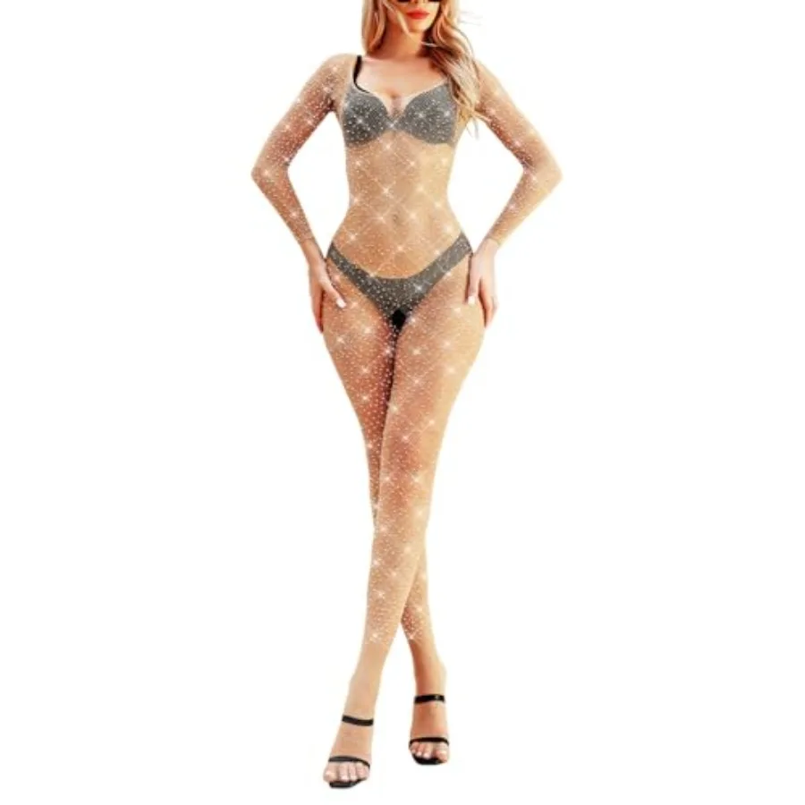 LUCKELF Womens Classic Fishnet Bodystocking Lingerie Party Sparkle Rhinestone Stockings One Pcs
LUCKELF Womens Classic Fishnet Bodystocking Lingerie Party Sparkle Rhinestone Stockings One Pcs