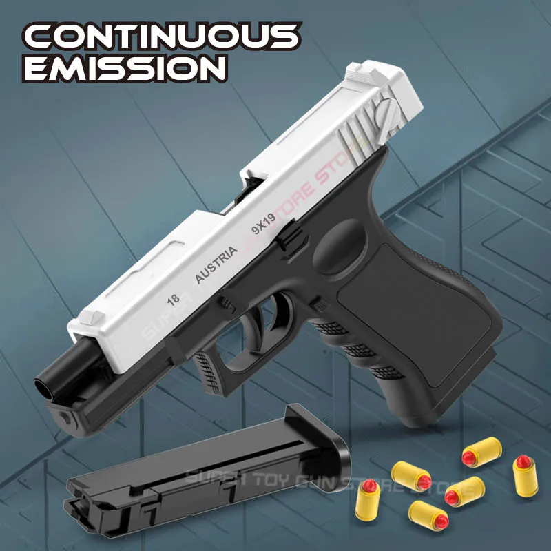 New.Mechanical Automatic G18 Toy Gun Shell Ejection Airsoft Pistol Continuous Firing Soft Bullet Toy for Children Shooting
New.Mechanical Automatic G18 Toy Gun Shell Ejection Airsoft Pistol Continuous Firing Soft Bullet Toy for Children Shooting