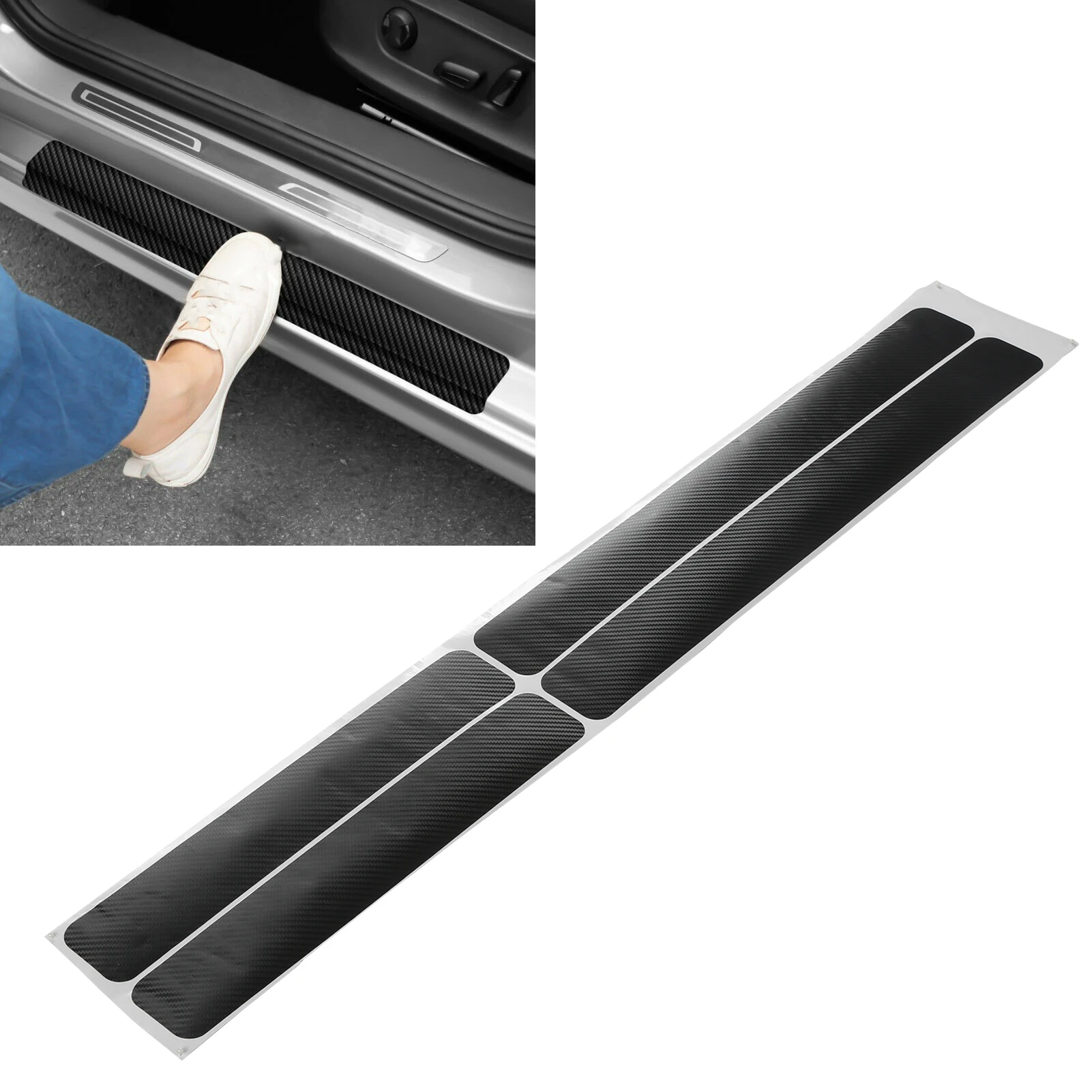 4Pcs Car Door Sill Covers Protector Anti Scratch Guard 3D Carbon Fiber Decoration Universal Automotive Exterior Accessories
4Pcs Car Door Sill Covers Protector Anti Scratch Guard 3D Carbon Fiber Decoration Universal Automotive Exterior Accessories