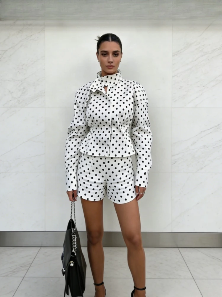 Tsiisd Commute Printing Polka Dots 2 Piece-Set Shorts Women Long Sleeve Patchwork Contrast Shirts Coat Female Shorts Outfits
Tsiisd Commute Printing Polka Dots 2 Piece-Set Shorts Women Long Sleeve Patchwork Contrast Shirts Coat Female Shorts Outfits