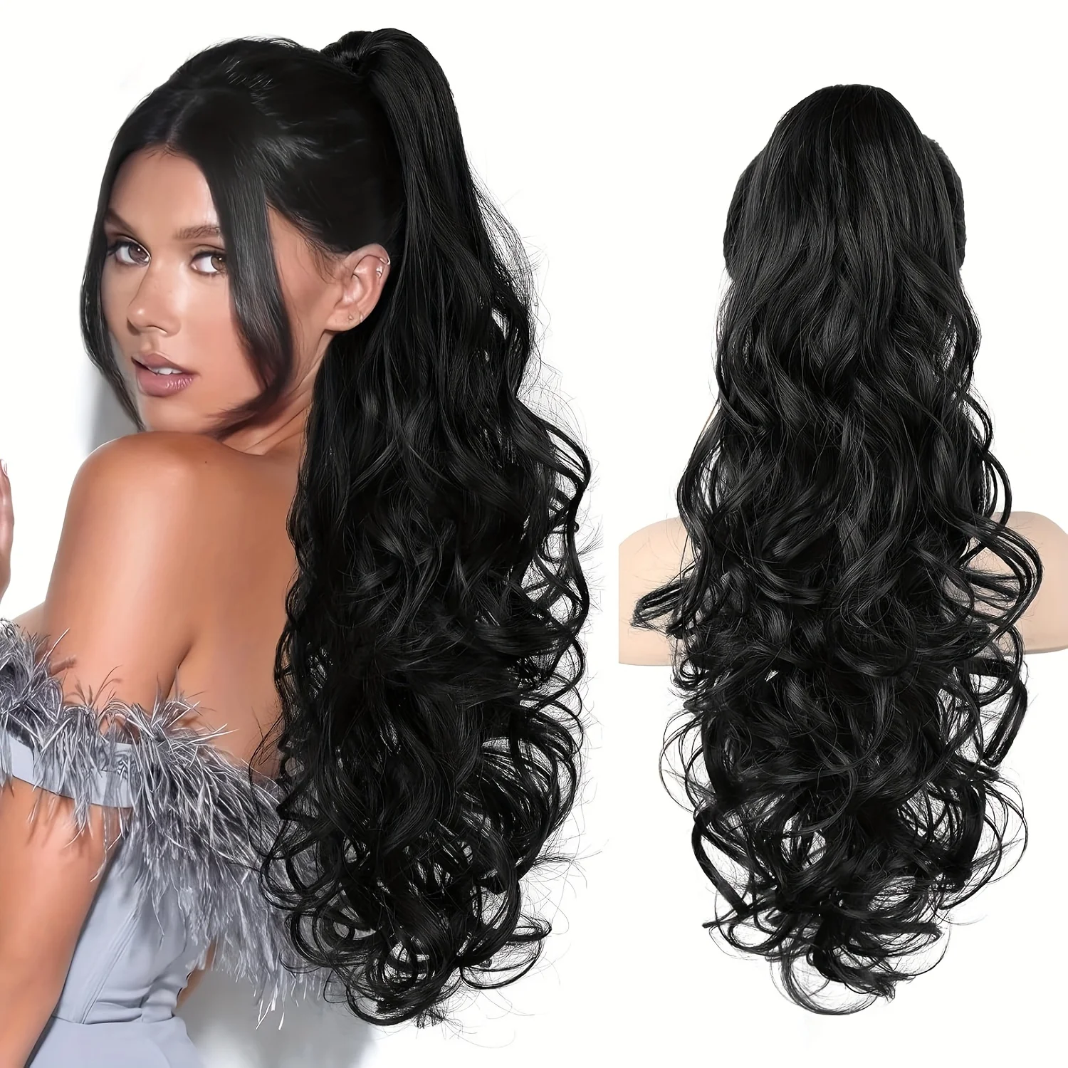 Ponytail Extension for Women, 22 Inch Claw Clip Ponytail Extensions Body Wavy Curly Pony Tail Clip in Hair Natural Looking Synth
Ponytail Extension for Women, 22 Inch Claw Clip Ponytail Extensions Body Wavy Curly Pony Tail Clip in Hair Natural Looking Synth