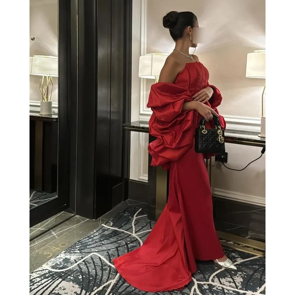 Customized Satin Evening Dresses with Shawl Red Luxury Cocktail Party Dress Strapless Long Prom Gowns for Women 2026 Bespoke
Customized Satin Evening Dresses with Shawl Red Luxury Cocktail Party Dress Strapless Long Prom Gowns for Women 2026 Bespoke