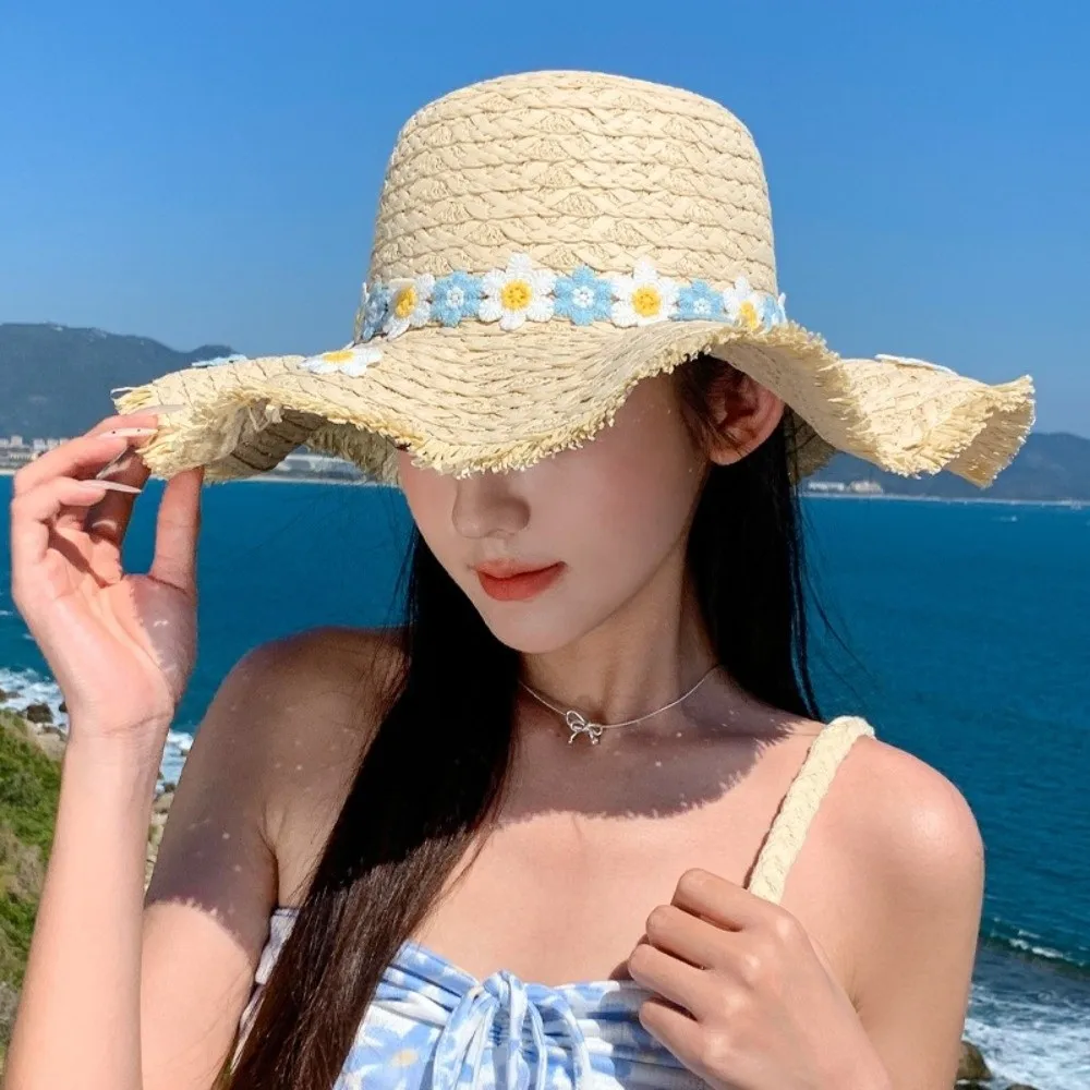 New Protection Wear Large Brim Straw Hat Simple Design Floral Pattern Sun Protection Hat Breathable Visor Cap Beach Vacation
New Protection Wear Large Brim Straw Hat Simple Design Floral Pattern Sun Protection Hat Breathable Visor Cap Beach Vacation