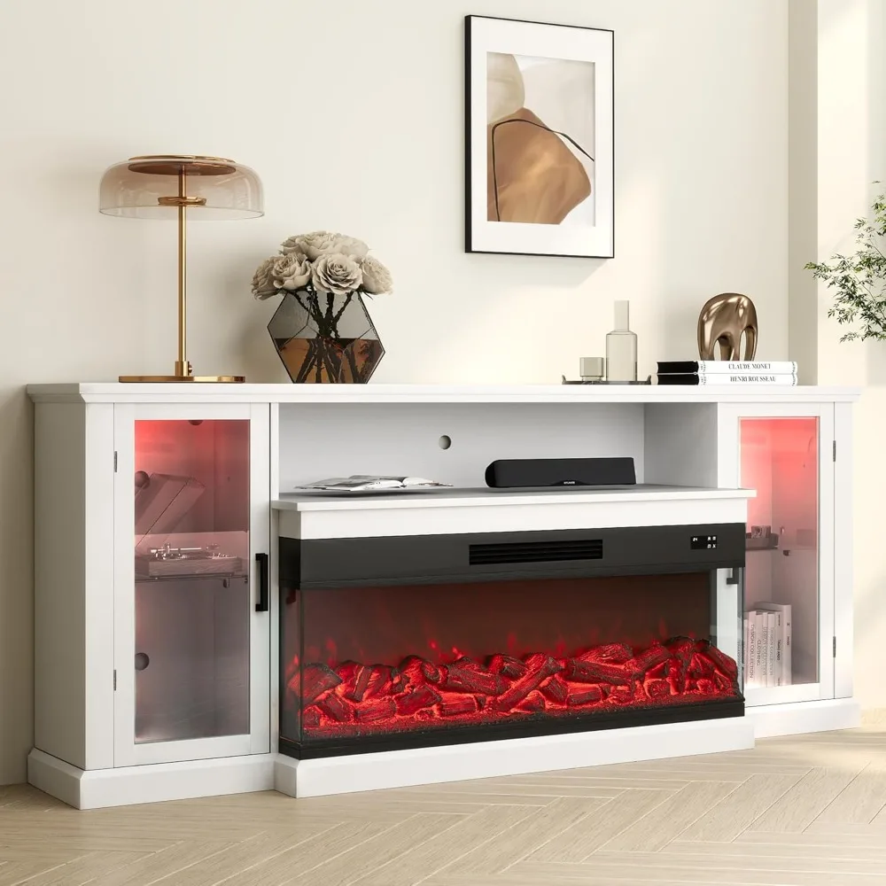 72.8” 3-Sided Electric Fireplace TV Stand for TVs up to 80'', 12 Adjustable Flame LED Colors for Living Room, White
72.8” 3-Sided Electric Fireplace TV Stand for TVs up to 80'', 12 Adjustable Flame LED Colors for Living Room, White