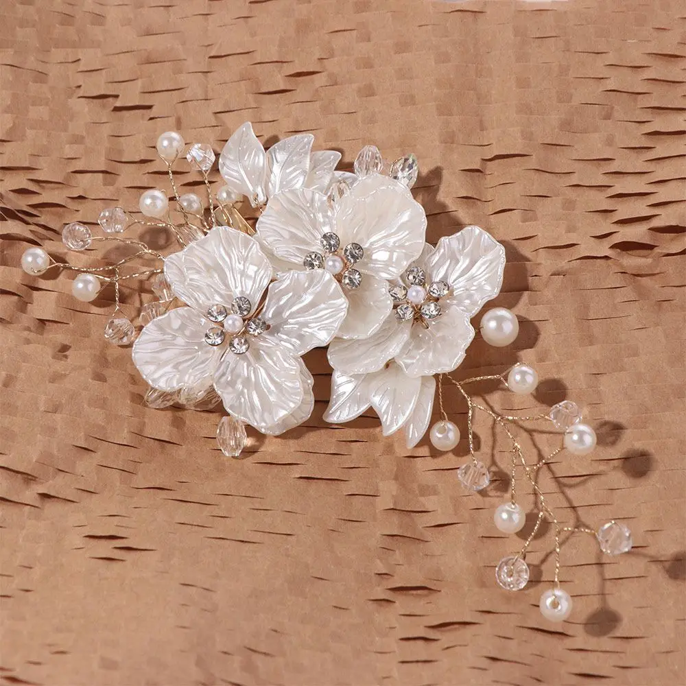New Crystal Pearl Flower Bridal Headwear White Elegant Bride Headdress Handmade Luxury Wedding Hairpin Hair Jewelry
New Crystal Pearl Flower Bridal Headwear White Elegant Bride Headdress Handmade Luxury Wedding Hairpin Hair Jewelry