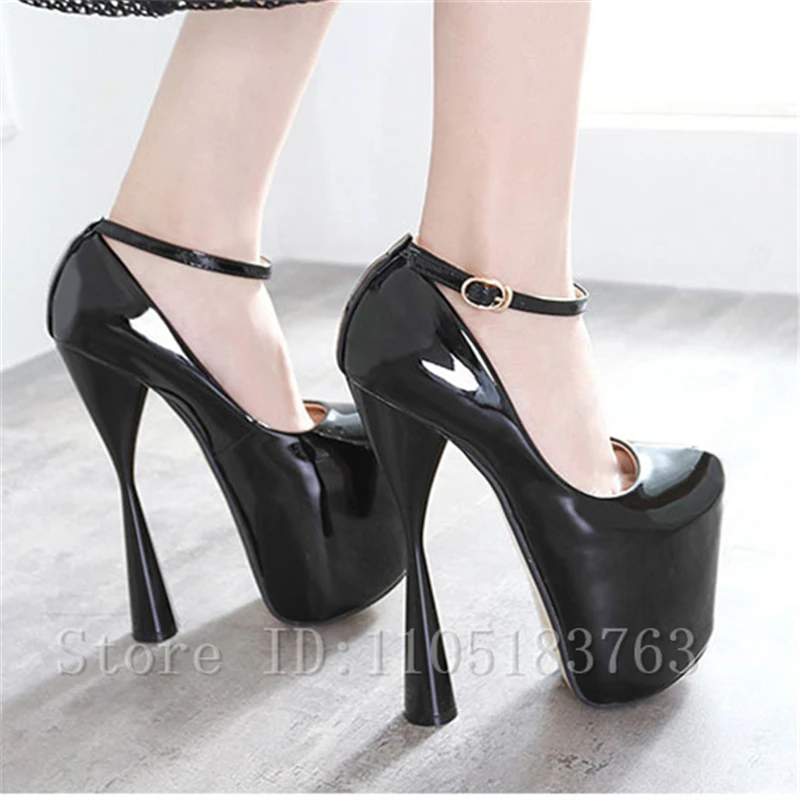 Women Spring New Platform High Heels Pumps Round Toe Ankle Strap 20 Cm Thick Heels Single Shoe for Nightclub Party
Women Spring New Platform High Heels Pumps Round Toe Ankle Strap 20 Cm Thick Heels Single Shoe for Nightclub Party