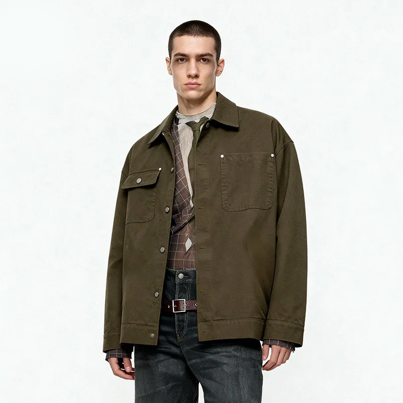 Мужская рабочая куртка JieZhan: Новая осенняя коллекция, свободный крой, двойной уголок, американский ретро-стиль, повседневная, из хлопка.
Мужская рабочая куртка JieZhan: Новая осенняя коллекция, свободный крой, двойной уголок, американский ретро-стиль, повседневная, из хлопка.