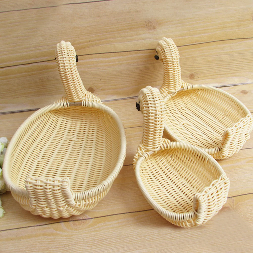 3pcs Woven Storage Basket Imitated Rattan Desktop Organizer Cartoon Goose Design Household Sundries Basket Multi-Purpose Fruit
3pcs Woven Storage Basket Imitated Rattan Desktop Organizer Cartoon Goose Design Household Sundries Basket Multi-Purpose Fruit