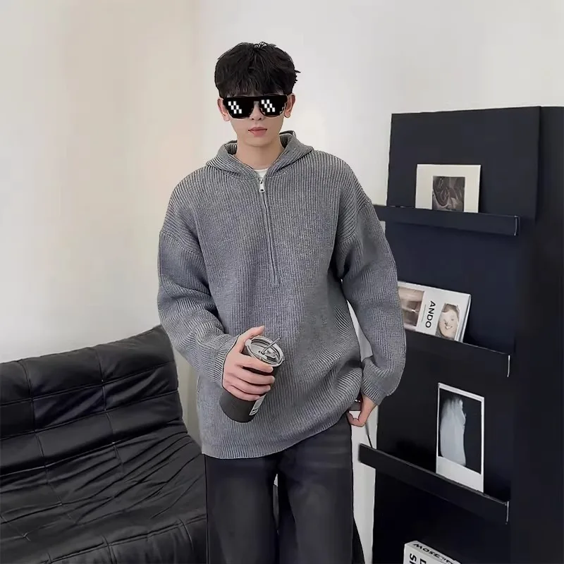 Мужской вязаный свитер свободного кроя с капюшоном на молнии, осенне-зимний, больших размеров, 250 Pou, повседневный, из полиэфирного волокна
Мужской вязаный свитер свободного кроя с капюшоном на молнии, осенне-зимний, больших размеров, 250 Pou, повседневный, из полиэфирного волокна