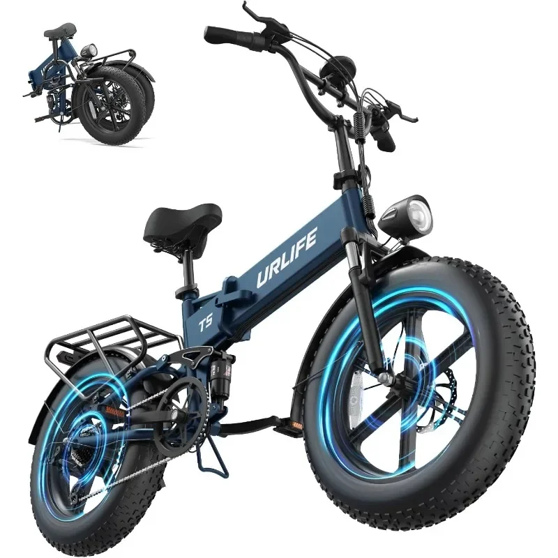 URLIFE Folding Electric Bike for Adults, 48V 13AH, 20" x 4"Fat Tire, Full Suspension with Quad-Link Shock Absorption,LED Display
URLIFE Folding Electric Bike for Adults, 48V 13AH, 20" x 4"Fat Tire, Full Suspension with Quad-Link Shock Absorption,LED Display