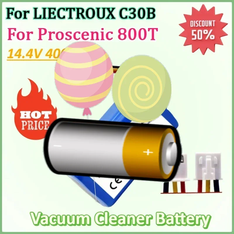 Battery 14.4V 4000mAh for LIECTROUX C30B Robot Vacuum Cleaner Lithium Cell Rechargeable Batteries for Proscenic 800T
Battery 14.4V 4000mAh for LIECTROUX C30B Robot Vacuum Cleaner Lithium Cell Rechargeable Batteries for Proscenic 800T