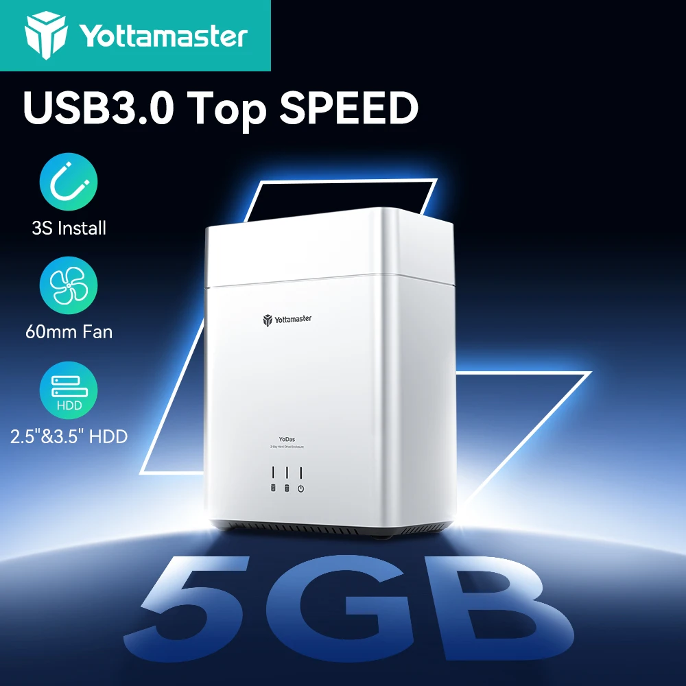 Yottamaster 2.5/3.5-дюймовый магнитный корпус для жестких дисков Type-C с 2 отсеками, USB 3.0, UASP, питание 12В 4А, функция автоматического перехода в спящий режим, для геймерских ПК
Yottamaster 2.5/3.5-дюймовый магнитный корпус для жестких дисков Type-C с 2 отсеками, USB 3.0, UASP, питание 12В 4А, функция автоматического перехода в спящий режим, для геймерских ПК