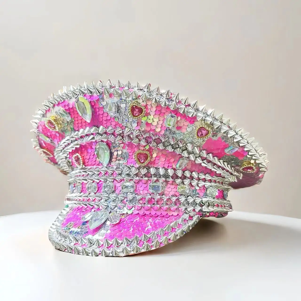 HongLuan Pink Bling Роскошная шляпа капитана в стиле стимпанк со стразами для женщин - Burning Man, военные аксессуары и шапки для мужчин
HongLuan Pink Bling Роскошная шляпа капитана в стиле стимпанк со стразами для женщин - Burning Man, военные аксессуары и шапки для мужчин