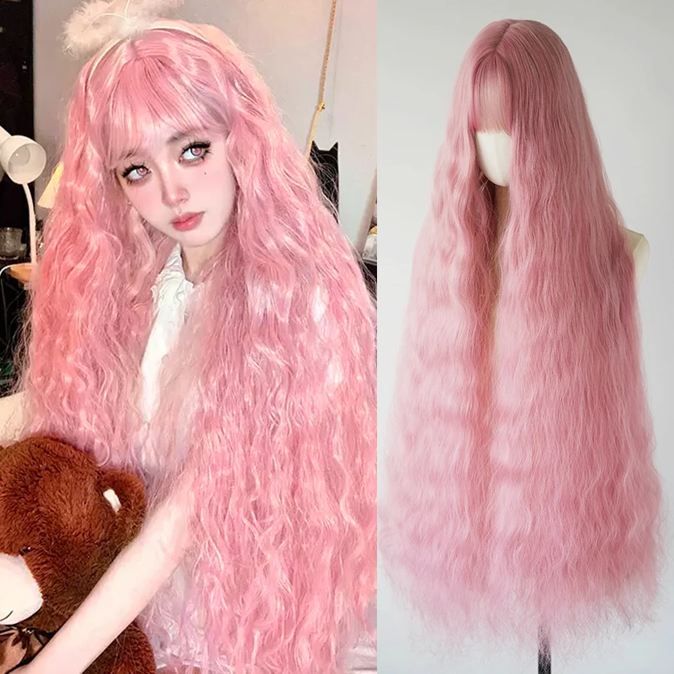 100cm Long Wave Cosplay Wig Pink Green Orange White Heat Resistant Full Bangs Wig for Women Synthetic Hair Wig
100cm Long Wave Cosplay Wig Pink Green Orange White Heat Resistant Full Bangs Wig for Women Synthetic Hair Wig