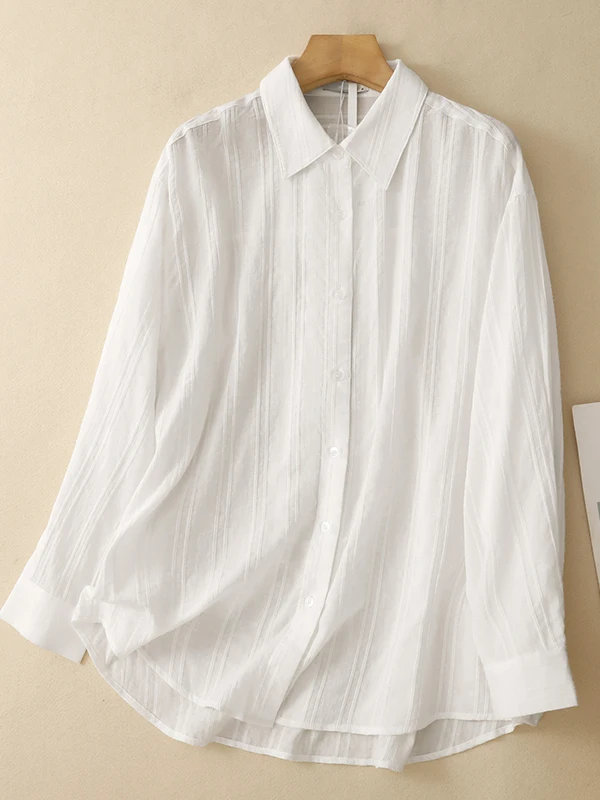 Summer New Loose Lightweight Long Sleeve White Striped Embroidery Women's Shirt Air Conditioning Top Comfortable Breathable
Summer New Loose Lightweight Long Sleeve White Striped Embroidery Women's Shirt Air Conditioning Top Comfortable Breathable