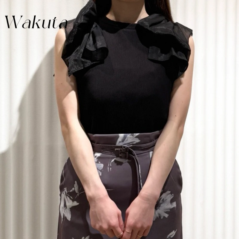 WAKUTA Japanese Bow Knit Summer Sleeveless Woman Clothing New Clothes Sweet O Neck Tees Elastic Camisetas Ropa De Mujer 민소매 티 여성
WAKUTA Japanese Bow Knit Summer Sleeveless Woman Clothing New Clothes Sweet O Neck Tees Elastic Camisetas Ropa De Mujer 민소매 티 여성