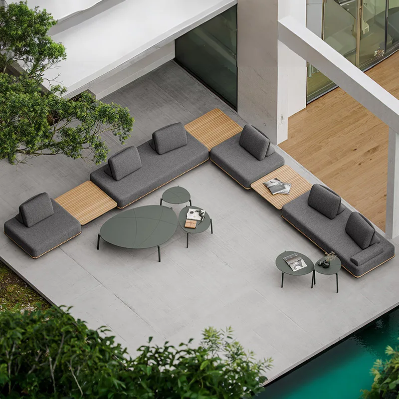 &Outdoor Sofa Set Waterproof Sunproof Modern Simple Villa Sunroom Teak Sofa for Patio and Courtyard Outdoor Furniture
&Outdoor Sofa Set Waterproof Sunproof Modern Simple Villa Sunroom Teak Sofa for Patio and Courtyard Outdoor Furniture
