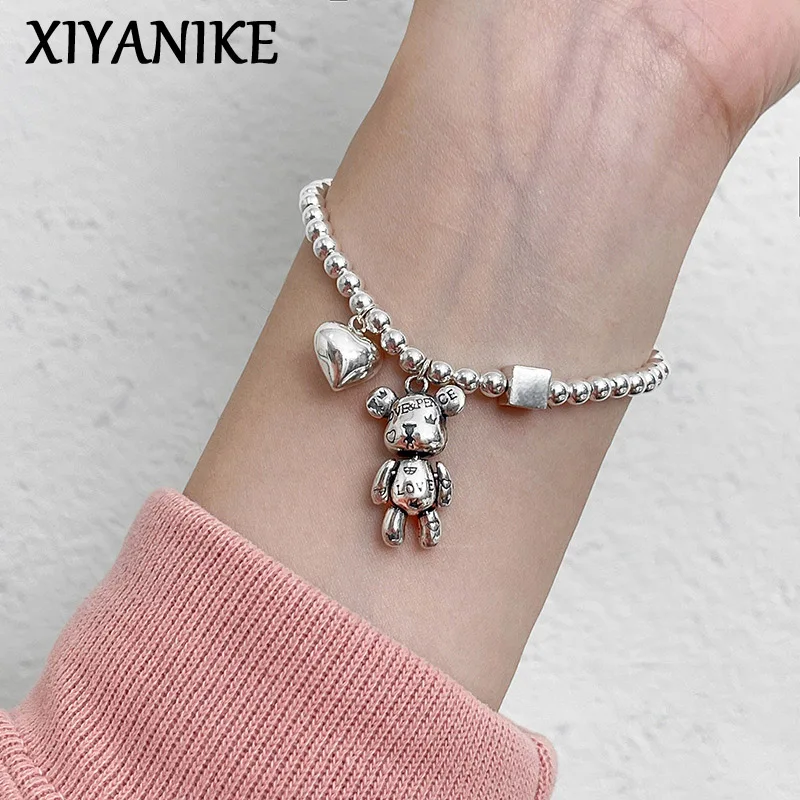 XIYANIKE Cute Bear Heart Stretch Rope Beaded Bracelet For Women Girl Fashion New Jewelry Bosom Friend Gift Party pulseras mujer
XIYANIKE Cute Bear Heart Stretch Rope Beaded Bracelet For Women Girl Fashion New Jewelry Bosom Friend Gift Party pulseras mujer