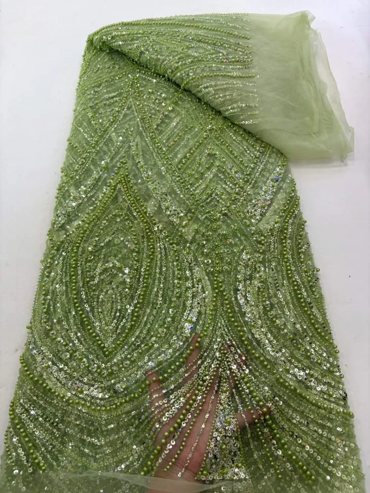 Luxurious African Beaded Net Mesh Lace Fabric Beads Embroidery Sequins French Tulle Lace for Nigerian Wedding Party Dress
Luxurious African Beaded Net Mesh Lace Fabric Beads Embroidery Sequins French Tulle Lace for Nigerian Wedding Party Dress