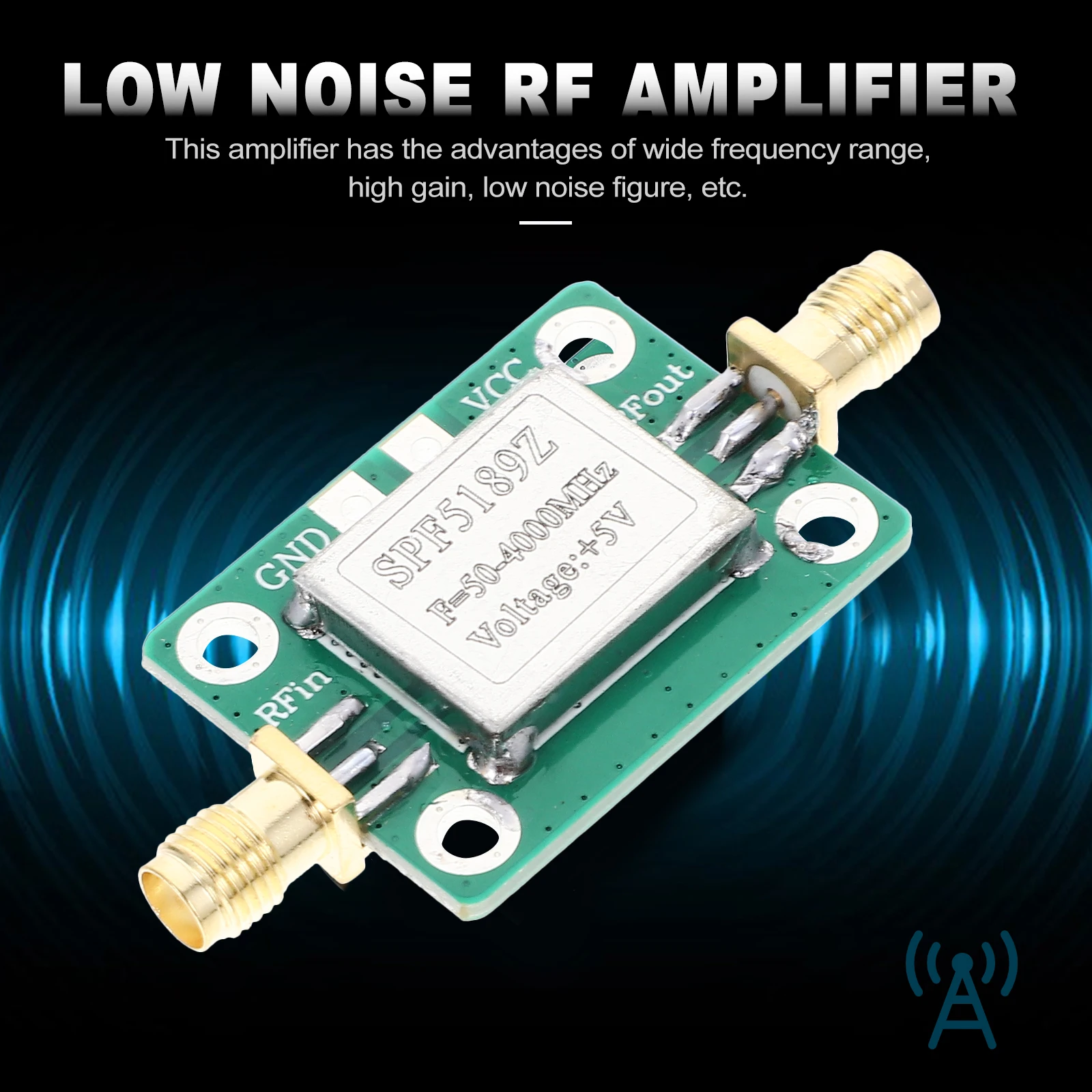 High Performance Amplifier Low Noise Signal Booster Module Broadband 50-4000MHz 0.6dB Gain Compact Design Copper Plastic
High Performance Amplifier Low Noise Signal Booster Module Broadband 50-4000MHz 0.6dB Gain Compact Design Copper Plastic