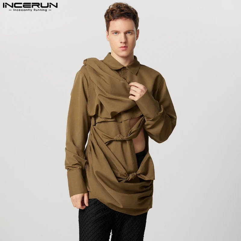Fashion Casual Style Tops INCERUN 2025 Men's Twisted Design Shirt Handsome Male Solid Hollow All-match Long Sleeved Blouse S-5XL
Fashion Casual Style Tops INCERUN 2025 Men's Twisted Design Shirt Handsome Male Solid Hollow All-match Long Sleeved Blouse S-5XL