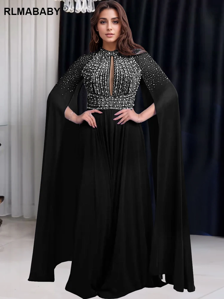 RLMABABY Fashion Diamond Mesh Splice Drapped Women Bodycon Maxi Dress Elegant Open Sleeve Stand Collar Sexy Party Long Dress
RLMABABY Fashion Diamond Mesh Splice Drapped Women Bodycon Maxi Dress Elegant Open Sleeve Stand Collar Sexy Party Long Dress