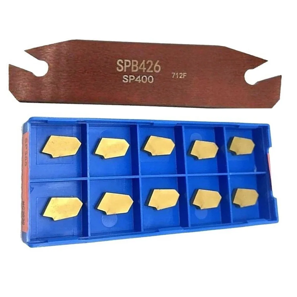 SPB264 26-миллиметровое отрезное лезвие для обработки канавок с держателем инструмента и 10 твердосплавными вставками SP400 GTN4 для обработки стали 
SPB264 26-миллиметровое отрезное лезвие для обработки канавок с держателем инструмента и 10 твердосплавными вставками SP400 GTN4 для обработки стали