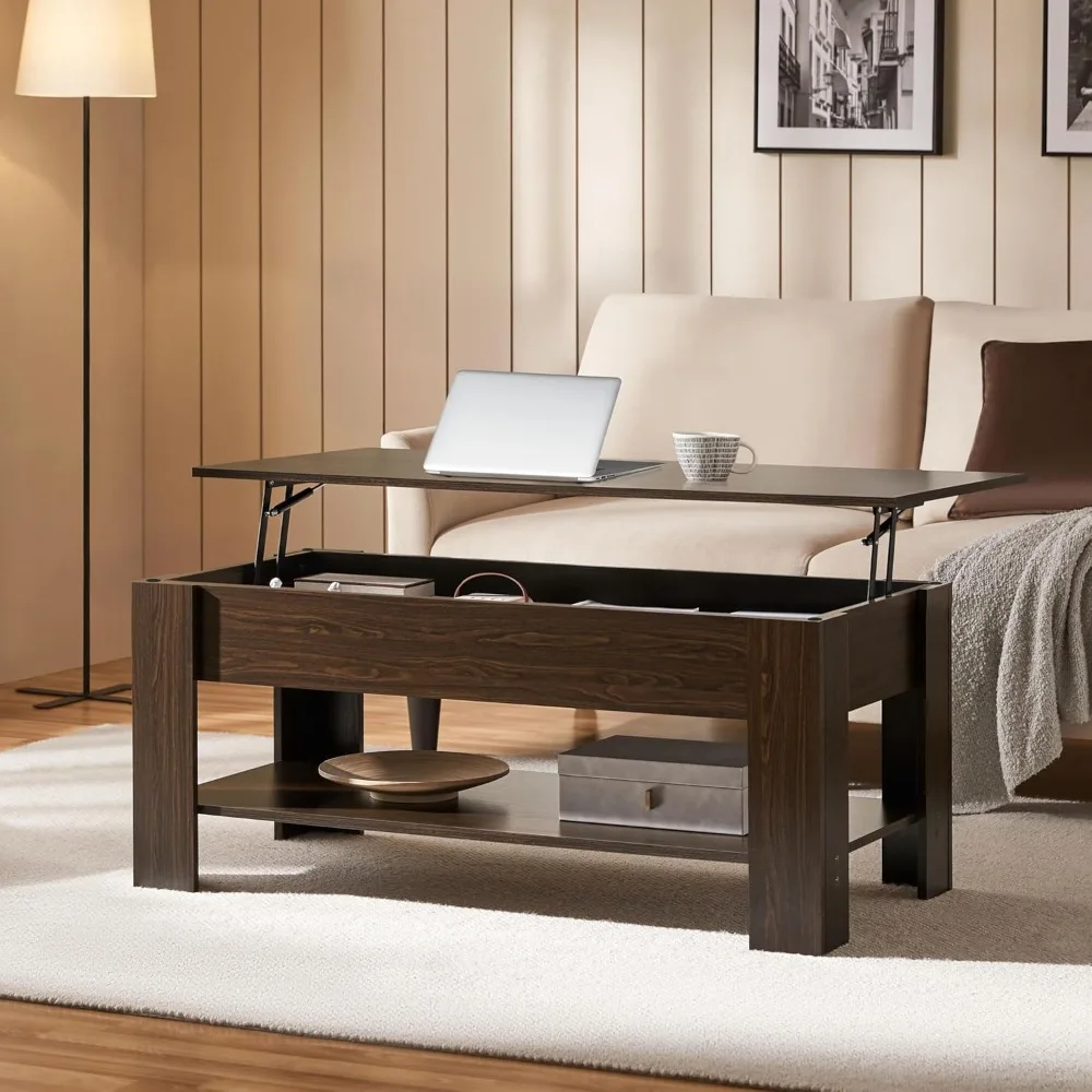 Lift Top Coffee Table with Hidden Compartment and Storage Shelf, Rising Tabletop Dining Table for Living Room Reception Room, 4
Lift Top Coffee Table with Hidden Compartment and Storage Shelf, Rising Tabletop Dining Table for Living Room Reception Room, 4