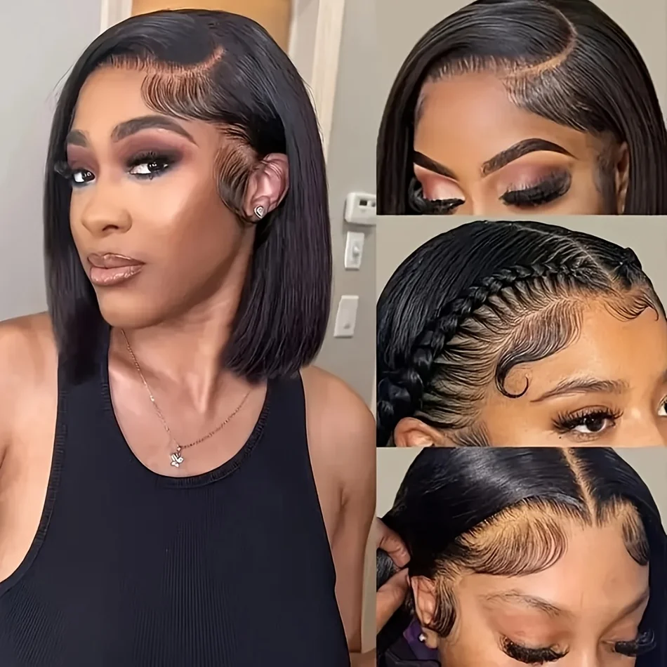 200% Density 5x5 HD Lace Front Wigs Straight Short Bob Wig 14 16 Inch Brazilian Glueless Human Hair Transparent Lace Frontal Wig
200% Density 5x5 HD Lace Front Wigs Straight Short Bob Wig 14 16 Inch Brazilian Glueless Human Hair Transparent Lace Frontal Wig