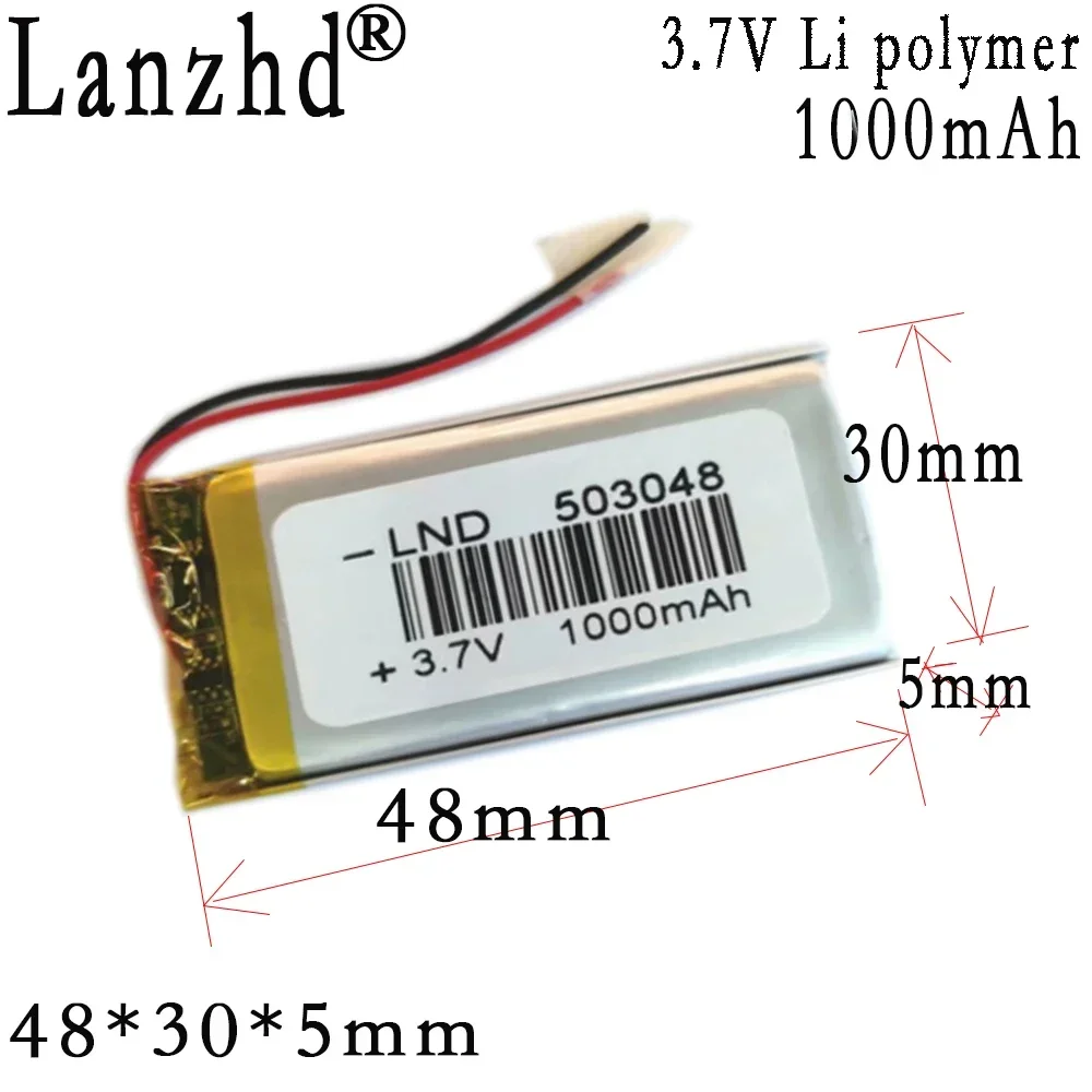 1-12pcs Li Polymer Battery 503048 3.7V 1000mah Cells For dashcam beauty tablet Bluetooth speaker Bank Tablet DVD intercom
1-12pcs Li Polymer Battery 503048 3.7V 1000mah Cells For dashcam beauty tablet Bluetooth speaker Bank Tablet DVD intercom