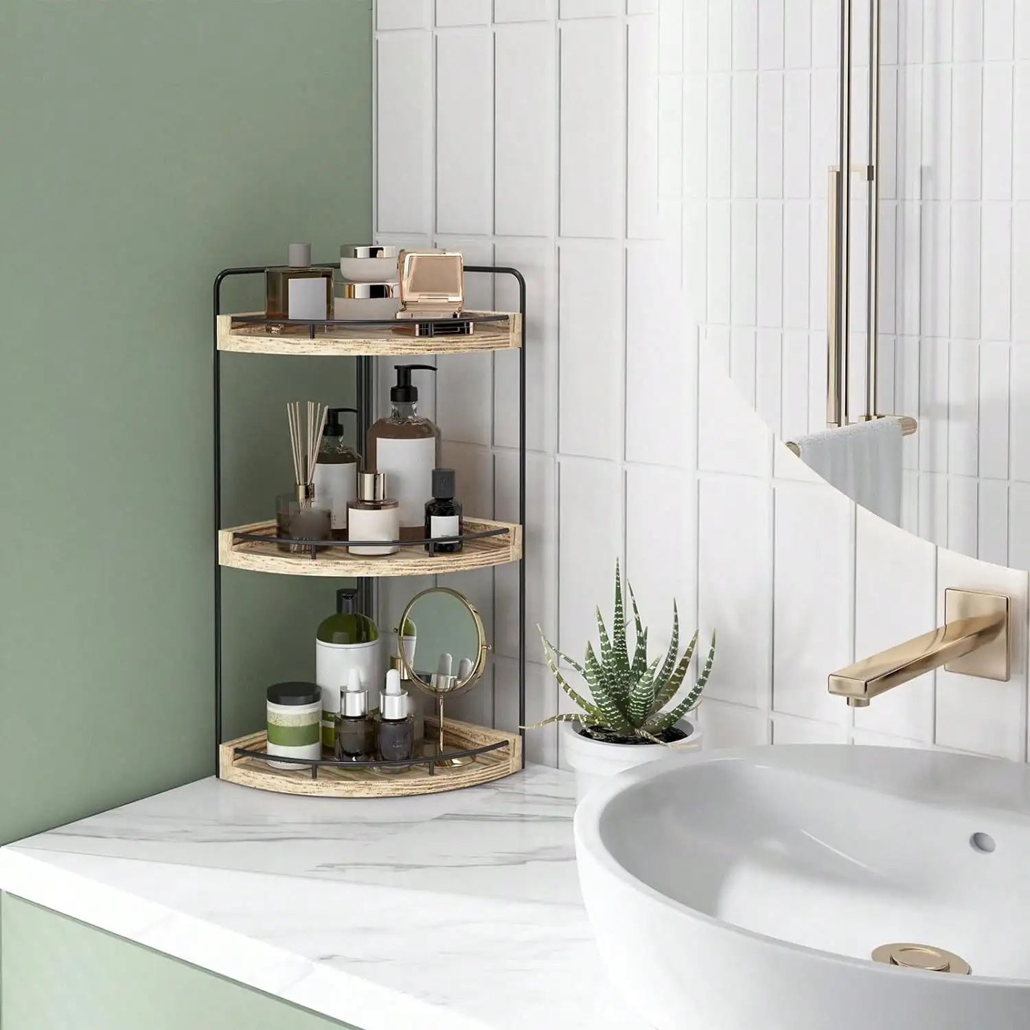 Tomnk 3 Tier Rustic Bathroom Organizer, Corner Bathroom Counter Organizer, Wood Countertop Storage Tray For Vanity, Kitchen, Bed
Tomnk 3 Tier Rustic Bathroom Organizer, Corner Bathroom Counter Organizer, Wood Countertop Storage Tray For Vanity, Kitchen, Bed