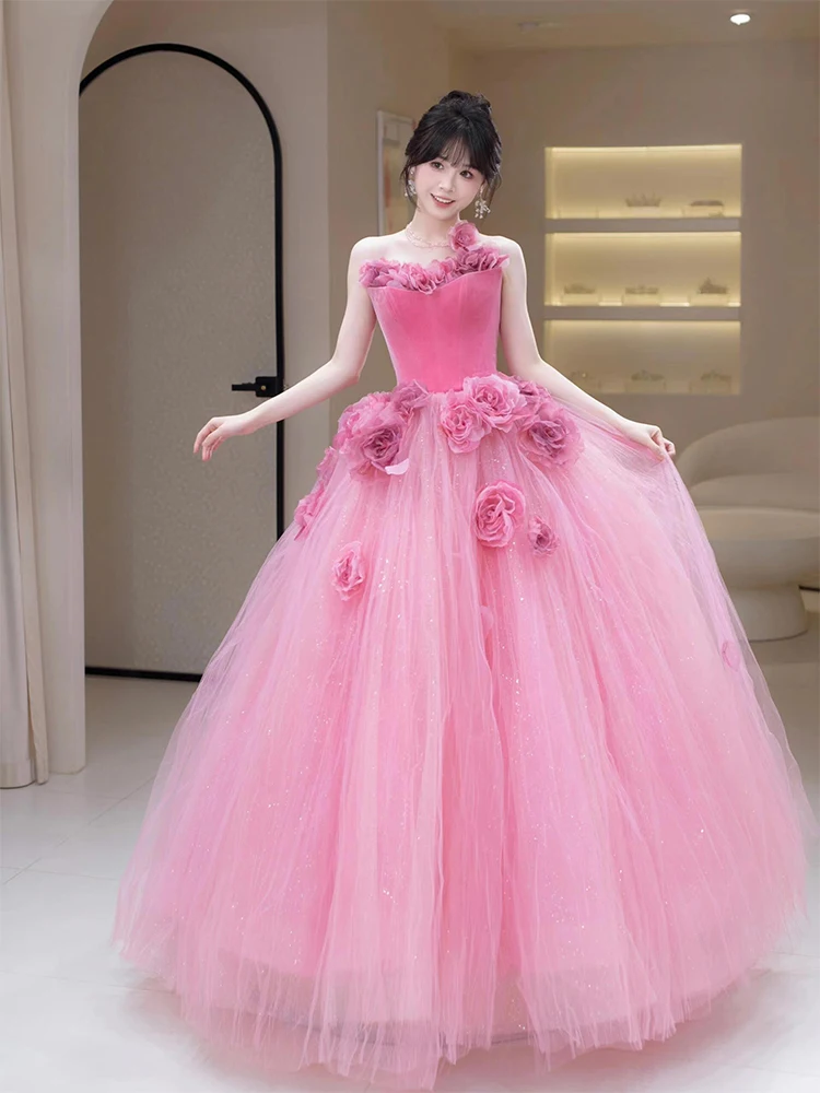 Ele Pink Strapl Wedding Dr Engagement Par Student aduation Princ Skirt Long Evening Gown for Women 8-25
Ele Pink Strapl Wedding Dr Engagement Par Student aduation Princ Skirt Long Evening Gown for Women 8-25