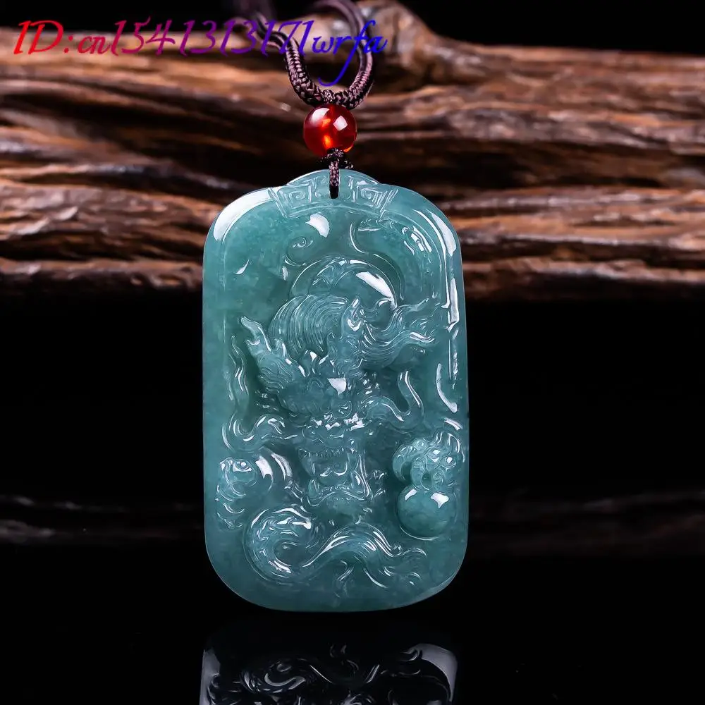 Natural Burmese Jadeite Dragon Pendant Necklace Gemstone Accessories Vintage Luxury Carved Amulet Real Jade Gifts for Women
Natural Burmese Jadeite Dragon Pendant Necklace Gemstone Accessories Vintage Luxury Carved Amulet Real Jade Gifts for Women