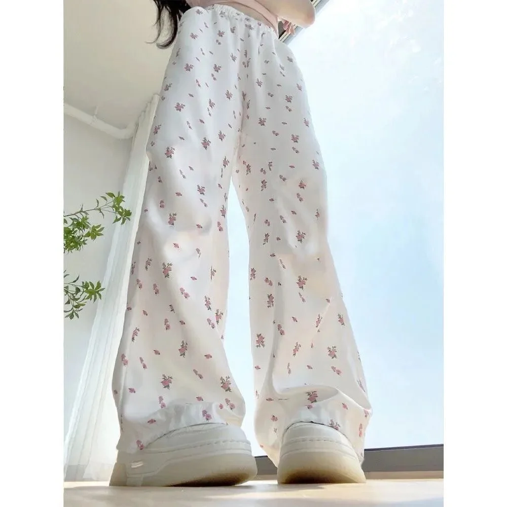 Floral Wide-leg Pants Women's Summer Thin 2025 New High-waisted Straight-leg Casual Slimming Sports Trouser Pockets
Floral Wide-leg Pants Women's Summer Thin 2025 New High-waisted Straight-leg Casual Slimming Sports Trouser Pockets
