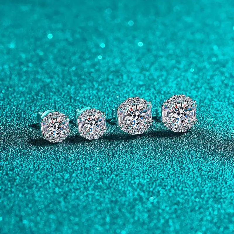Wholesale Round Design Grade D Moissanite Diamond Earrings 925 Sterling Silver 1ct/2ct Moissanite Stud Earrings
Wholesale Round Design Grade D Moissanite Diamond Earrings 925 Sterling Silver 1ct/2ct Moissanite Stud Earrings
