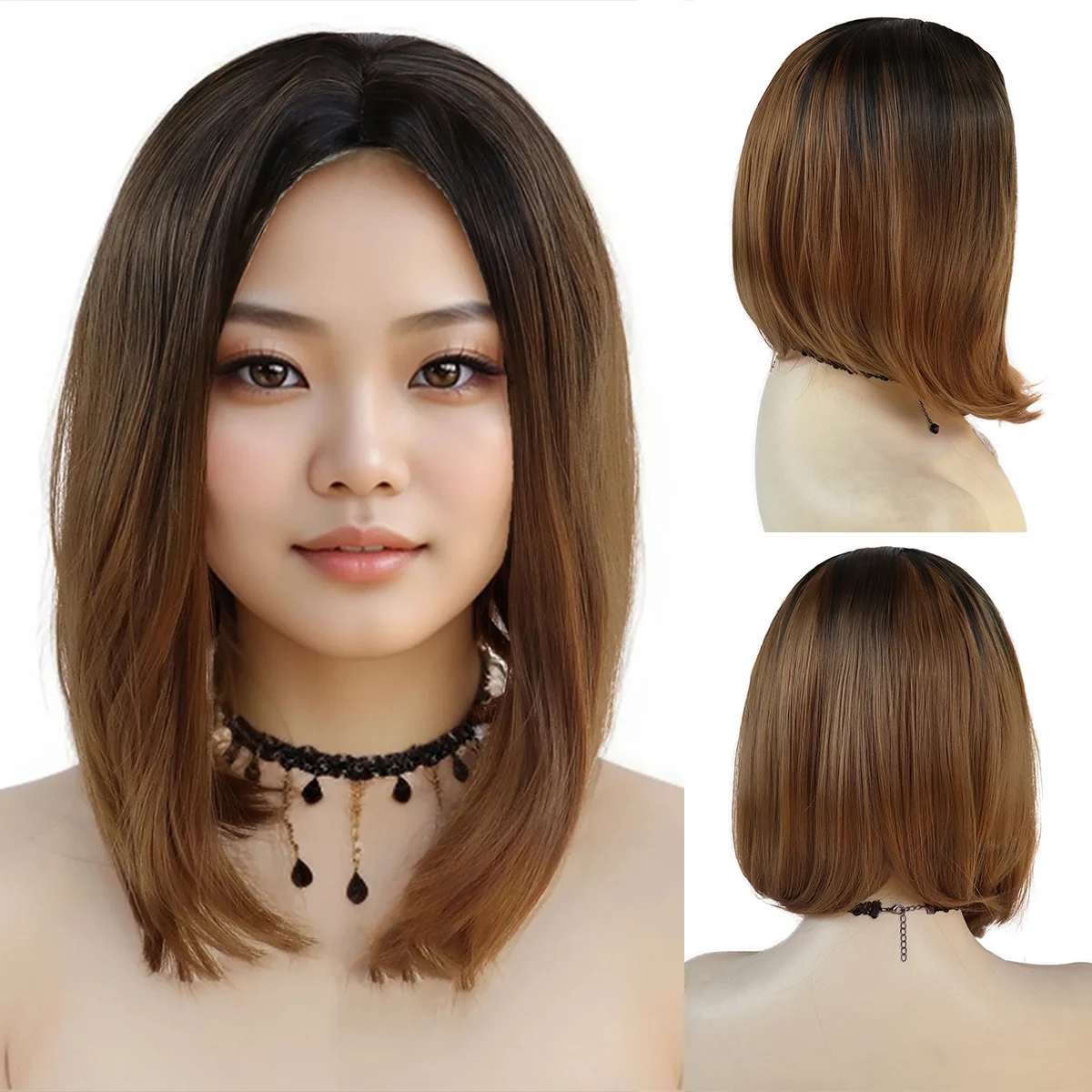 Synthetic Ombre Brown Cute Bob Wig for Women Girls Short Ombre Dark Root Wigs Daily Cosplay Party Lolita Costume Heat Resistant
Synthetic Ombre Brown Cute Bob Wig for Women Girls Short Ombre Dark Root Wigs Daily Cosplay Party Lolita Costume Heat Resistant