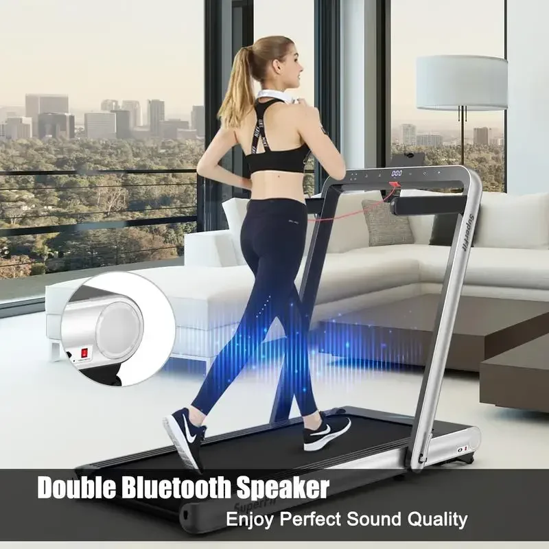 4.75HP 2 In 1 Folding Treadmill with Remote APP Control-Silver
4.75HP 2 In 1 Folding Treadmill with Remote APP Control-Silver