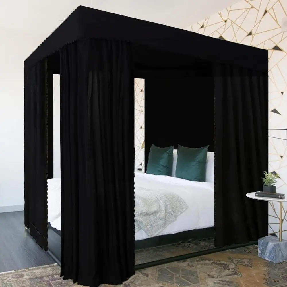 Elegant Black King-Size Bed Curtains for 4-Post Beds - Ideal for Adult or Girls' Bedrooms
Elegant Black King-Size Bed Curtains for 4-Post Beds - Ideal for Adult or Girls' Bedrooms