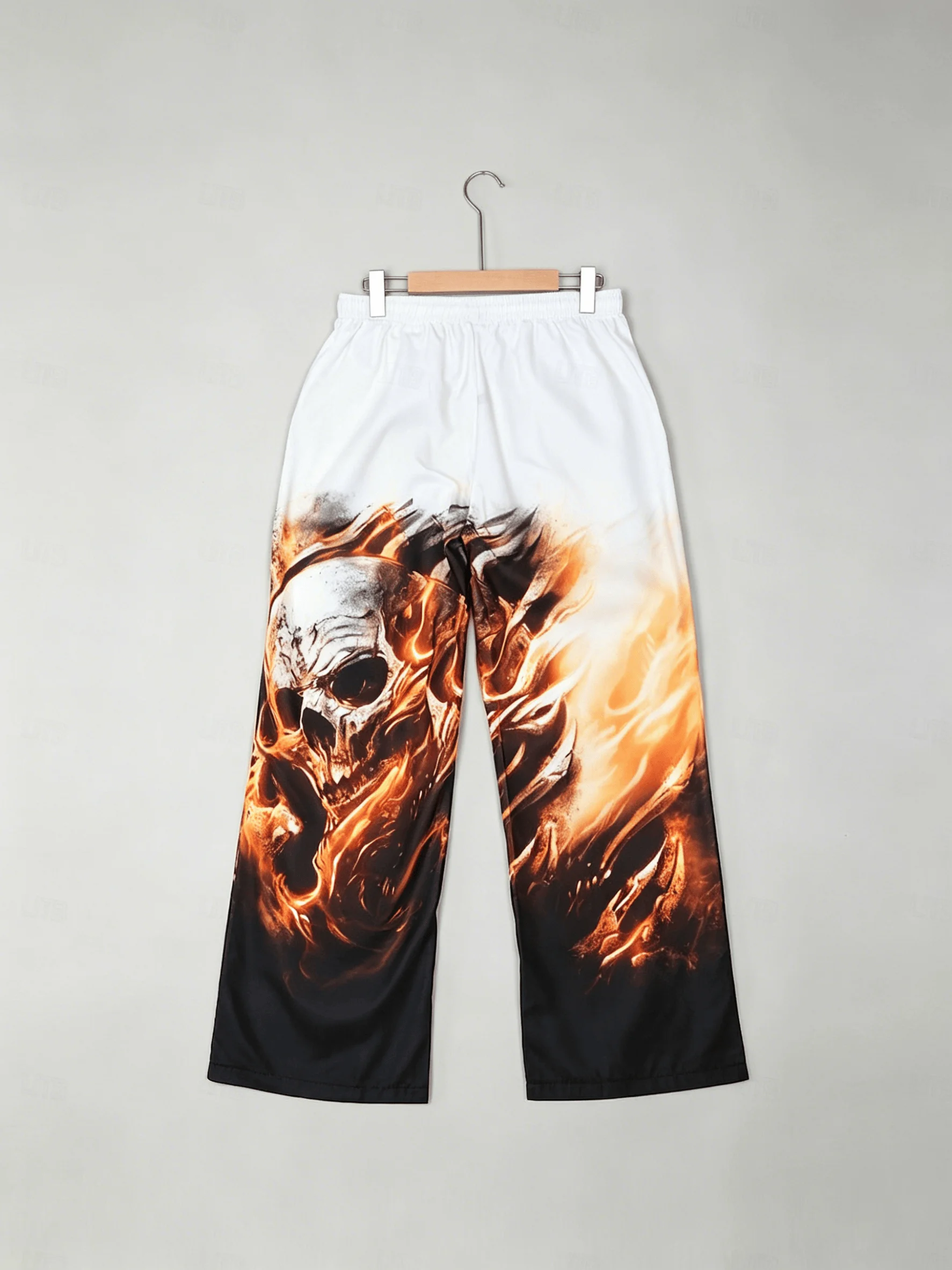 Men's Fire Skull Print Drawstring Pants, Casual Loose Wide-Leg Trousers for Spring & Summer Streetwear
Men's Fire Skull Print Drawstring Pants, Casual Loose Wide-Leg Trousers for Spring & Summer Streetwear