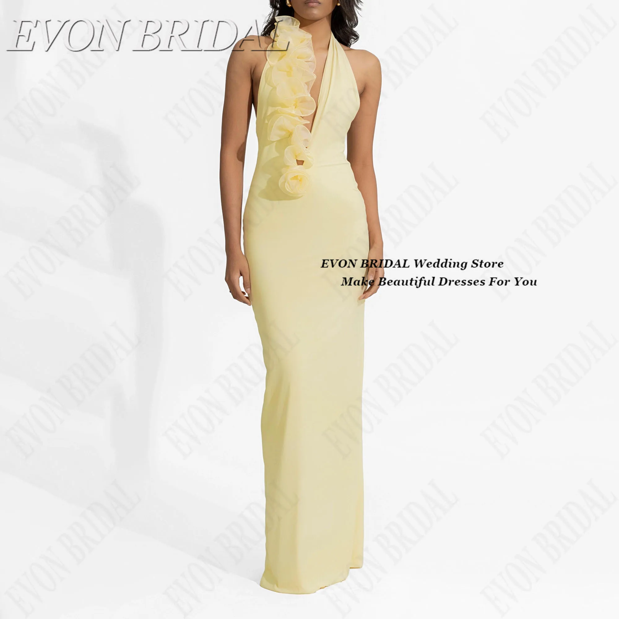 Elegant 3d Flower Evening Gowns Fashion Birthday Party Cocktail Dress Customized Long Ruffles Sexy Evening Dress EVON BRIDAL 
Elegant 3d Flower Evening Gowns Fashion Birthday Party Cocktail Dress Customized Long Ruffles Sexy Evening Dress EVON BRIDAL