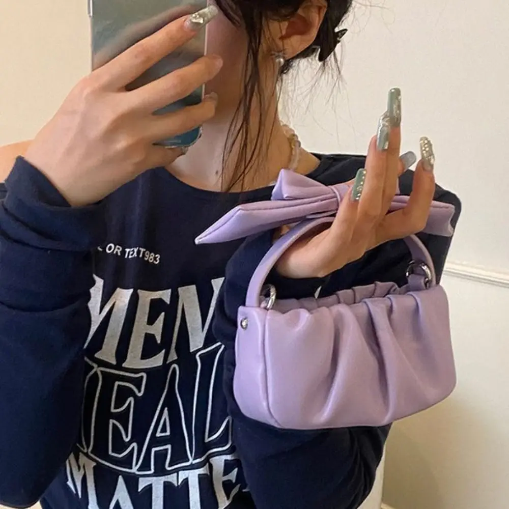 Retro Solid Color Bow Crossbody Bag Cute Mini Pleated Cloud Shoulder Bag Korean Style Bowknot Women Handbag Daily
Retro Solid Color Bow Crossbody Bag Cute Mini Pleated Cloud Shoulder Bag Korean Style Bowknot Women Handbag Daily