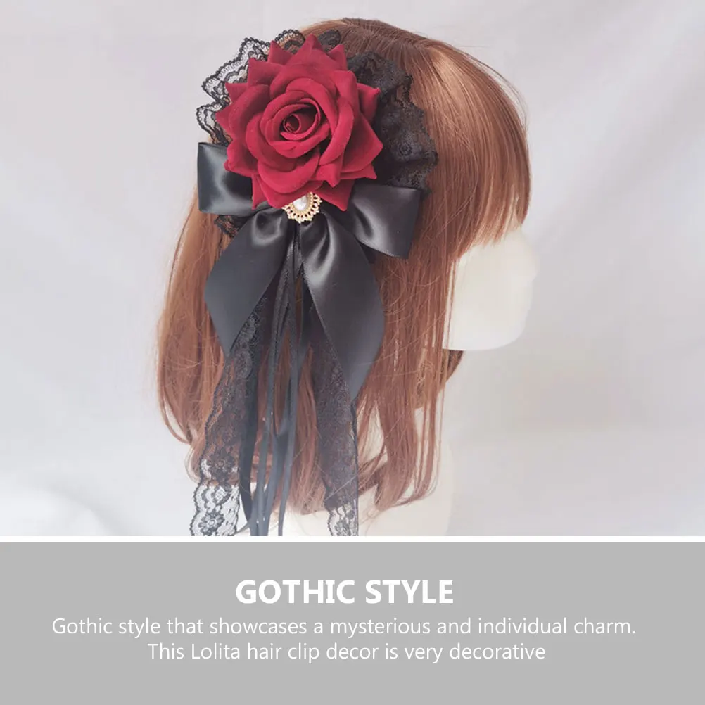 Rose Hair Woman Gothic Lolita Style Handmade Decor Bridal Bridesmaid Party Rose Headwears For Woman Hats Accessories 
Rose Hair Woman Gothic Lolita Style Handmade Decor Bridal Bridesmaid Party Rose Headwears For Woman Hats Accessories