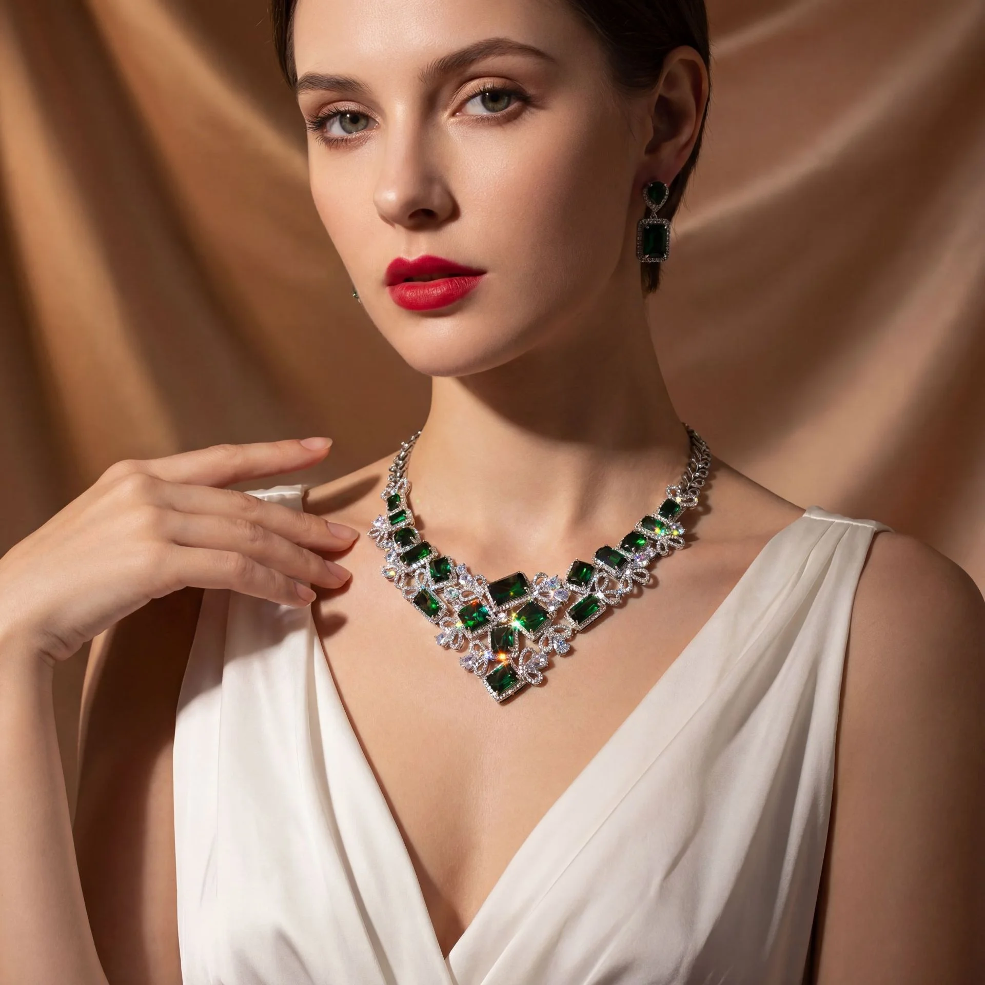 Retro Court Luxury Zircon Necklace Earrings Two Piece Set Elegant European Style Women Jewelry In Stock
Retro Court Luxury Zircon Necklace Earrings Two Piece Set Elegant European Style Women Jewelry In Stock