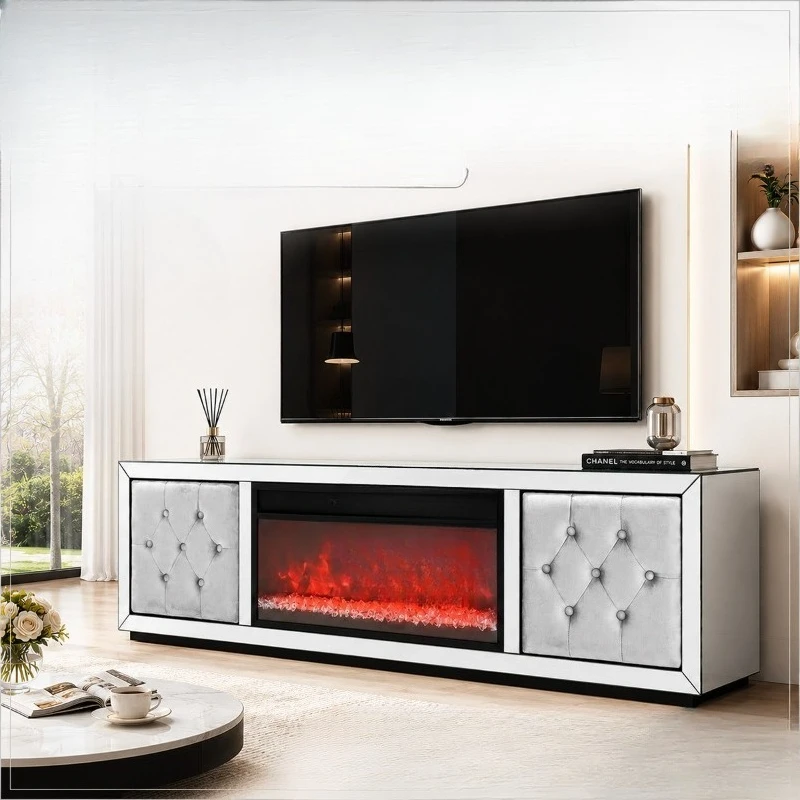 Fireplace TV cabinet living room heating remote control 13 color flame two door soot lenses 180CM light luxury
Fireplace TV cabinet living room heating remote control 13 color flame two door soot lenses 180CM light luxury