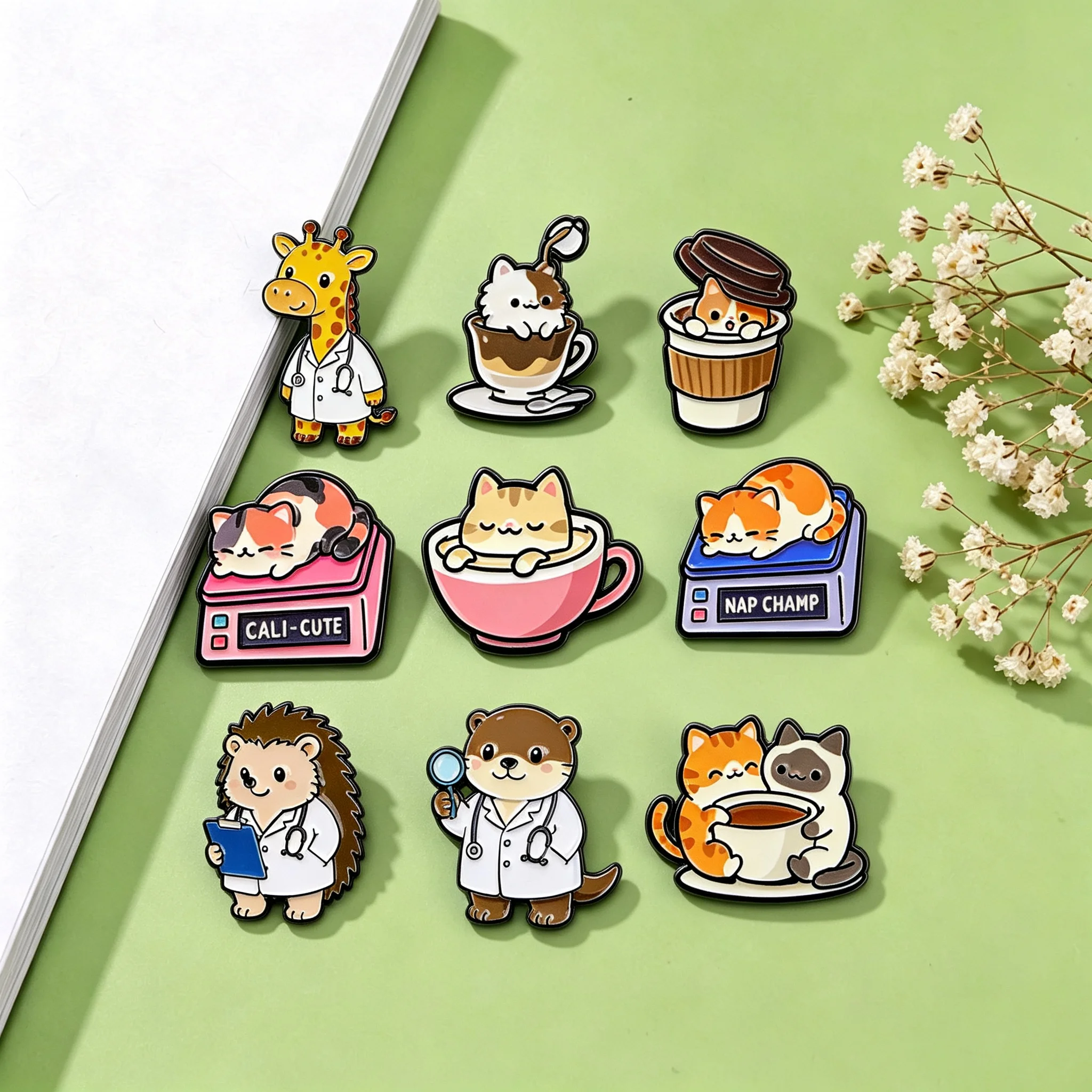 Coffee Cat Doctor Giraffe Otter Hedgehog Enamel Pins Cartoon Animal Brooches Badges for Backpacks Gifts Cosplay Accessories
Coffee Cat Doctor Giraffe Otter Hedgehog Enamel Pins Cartoon Animal Brooches Badges for Backpacks Gifts Cosplay Accessories