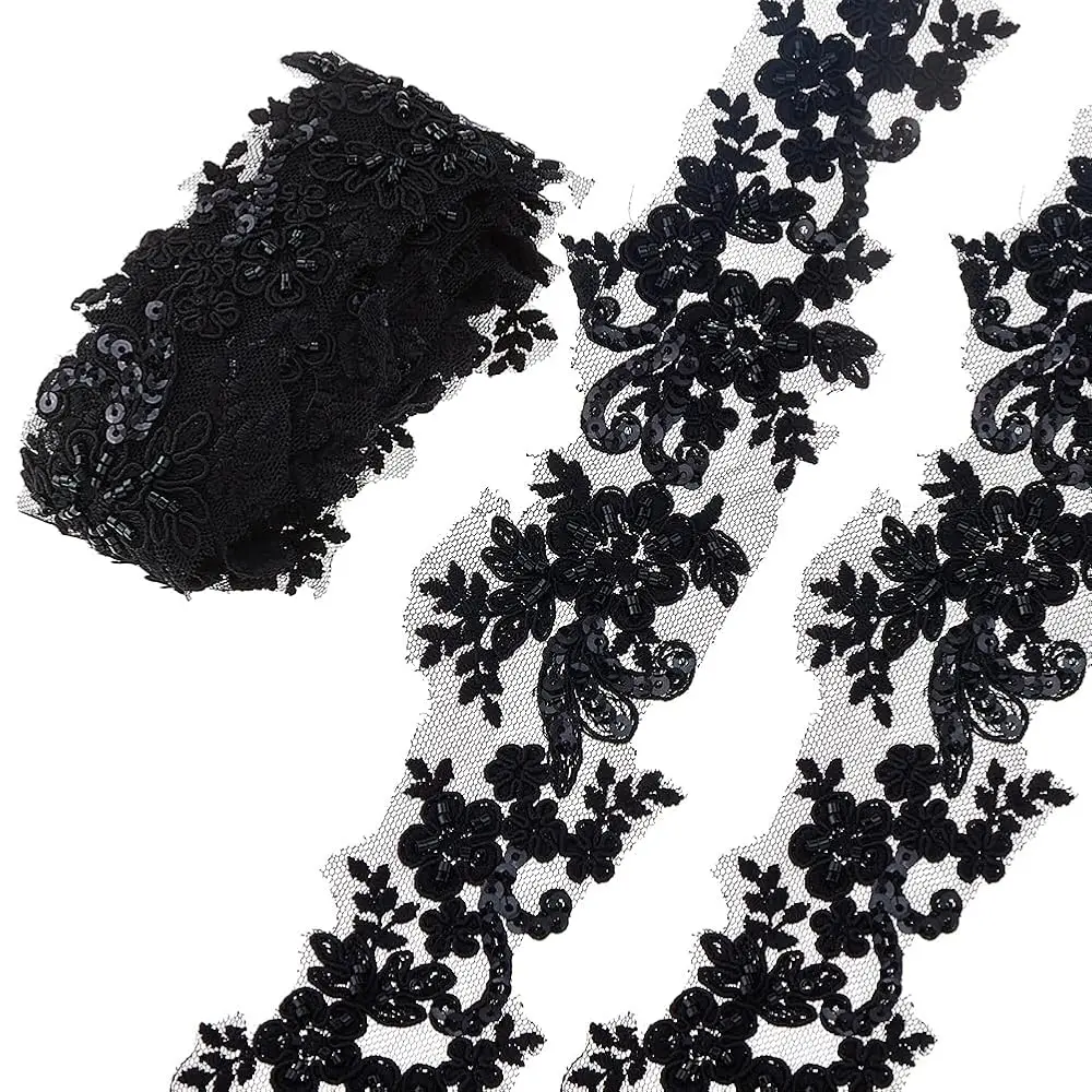 2Yards x 2-1/2 Inch(63mm) Black Embroidery Lace Appliques Rhinestone Beaded Flower Embroidery Lace Trim Luxury Trim Patches
2Yards x 2-1/2 Inch(63mm) Black Embroidery Lace Appliques Rhinestone Beaded Flower Embroidery Lace Trim Luxury Trim Patches