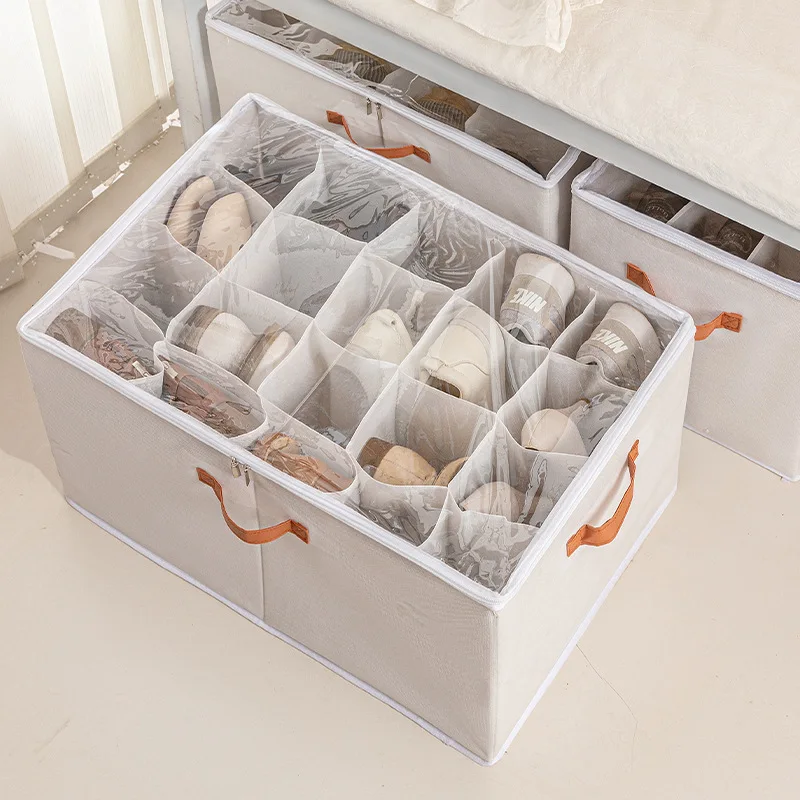 Multifunctional Grid Storage Shoe Box Cross-border Foldable Fabric with Cover Dustproof and Washable Sundries Storage Box
Multifunctional Grid Storage Shoe Box Cross-border Foldable Fabric with Cover Dustproof and Washable Sundries Storage Box