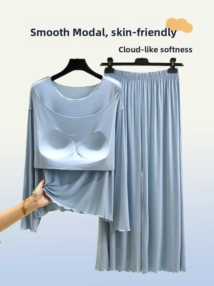 Loose Modal Nightgown with Chest Pad Home Clothes Spring Summer Long Sleeve Lace Sleepwear Pants Outdoor plus Size T-shirt Ca...
Loose Modal Nightgown with Chest Pad Home Clothes Spring Summer Long Sleeve Lace Sleepwear Pants Outdoor plus Size T-shirt Ca...